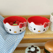 Kawaii Pink Angel Bow Hello Kitty Bowl Tableware Decoration Cartoon Charm Japanese Harajuku Hello Kitty Bowl Gifts
