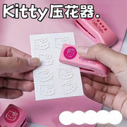 Anime Sanrio Hello Kitty Stapler Embosser Metal Embossing Punch Cartoon Student Notebook Stamp Embosser School Supplies Gifts