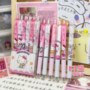 Sanrio 6pcs Series Gel Pen 0.55mm Refill Hello Kitty, Y2k, Cinnamoroll, Kuromi & My Melody