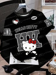 Men's Boys' Casual Sporty Hello Kitty 3D Print Graphic T-Shirt Girl Round Neck Tee Outdoor Sports Adult Women's  T-shirt