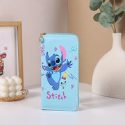 Cute Stitch Clutch Wallet with Zipper Pocket & Card Holder Vintage Style