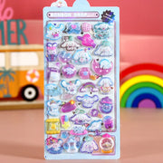 Cartoon Sanrio Characters Kuromi 3D Three-dimensional Embossed Luminous Stickers Cute Creative Children's Toy Stickers Wholesale