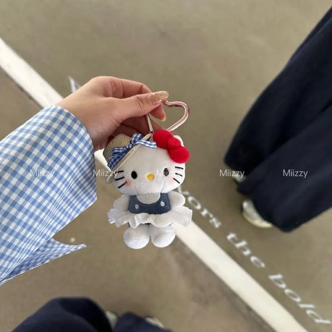 Sanrio Kawaii Hello Kitty Peripheral Pendant Doll Cute Fashion Sunglasses Kt Cat Keychain Backpack Accessories Christmas Gifts