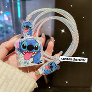 Anime Stitch Charging Data Cable Protector Winder Accessories for Iphone 20W Charger for Iphone 15 14 13 Christmas Gifts