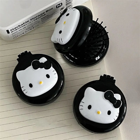 Kawaii Hello Kitty Air Cushion Comb Anime Sanrio Cartoon Kitty Cat Doll Girl Heart Cute Portable Comb Gift For Girl Styling Tool