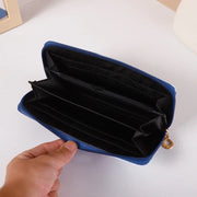 Cute Stitch Clutch Wallet with Zipper Pocket & Card Holder Vintage Style