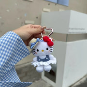 Sanrio Kawaii Hello Kitty Peripheral Pendant Doll Cute Fashion Sunglasses Kt Cat Keychain Backpack Accessories Christmas Gifts