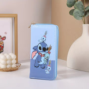Cute Stitch Clutch Wallet with Zipper Pocket & Card Holder Vintage Style