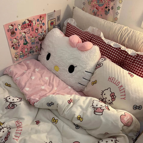Big Size Sanrio Hello Kitty Back Cushion Melody Hello Kitty Pillow Sofa Bed Bay Window Home Decor Pillow Hug Plushies Xmas Gift