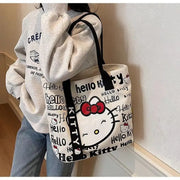 Anime Sanrio Hello Kitty Large Capacity Shoulder Bag Cartoon Kt Cat Handbag Backpack Schoolbag Holiday Christmas Halloween Gifts