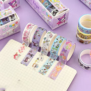 Sanrio Series Hello Kitty Kuromi Melody Tape 10 Volumes of Cartoon Stickers Cute Children Gift Material Decorative Stickers