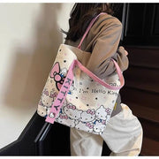 Anime Sanrio Hello Kitty Large Capacity Shoulder Bag Cartoon Kt Cat Handbag Backpack Schoolbag Holiday Christmas Halloween Gifts