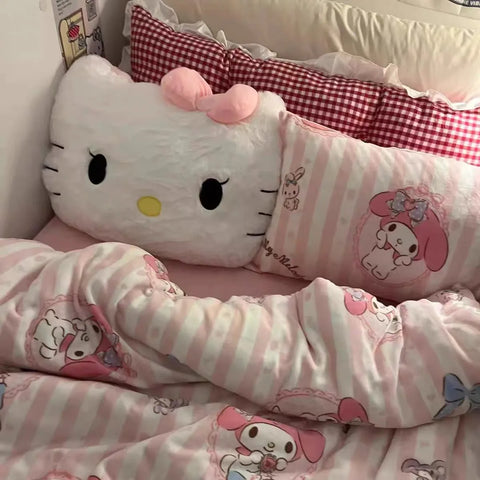 Big Size Sanrio Hello Kitty Back Cushion Melody Hello Kitty Pillow Sofa Bed Bay Window Home Decor Pillow Hug Plushies Xmas Gift