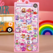 Cartoon Sanrio Characters Kuromi 3D Three-dimensional Embossed Luminous Stickers Cute Creative Children's Toy Stickers Wholesale