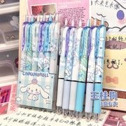 Sanrio 6pcs Series Gel Pen 0.55mm Refill Hello Kitty, Y2k, Cinnamoroll, Kuromi & My Melody