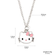 Hello Kitty Pendant Necklaces Fashion Bow Cute Cat Necklace For Women Men Jewelry Accessories Gifts Girl Metal KT Cat Pendant