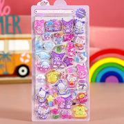 Cartoon Sanrio Characters Kuromi 3D Three-dimensional Embossed Luminous Stickers Cute Creative Children's Toy Stickers Wholesale