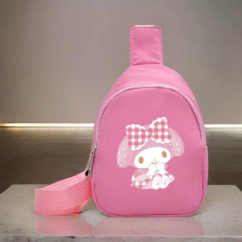 Hello Kitty Sling Chest Bag, Cinnamoroll Kuromi Crossbody Bag, Fashionable Casual Shoulder Bag with Coin Purse for Daily Travel