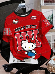 Men's Boys' Casual Sporty Hello Kitty 3D Print Graphic T-Shirt Girl Round Neck Tee Outdoor Sports Adult Women's  T-shirt