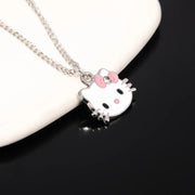 Hello Kitty Pendant Necklaces Fashion Bow Cute Cat Necklace For Women Men Jewelry Accessories Gifts Girl Metal KT Cat Pendant