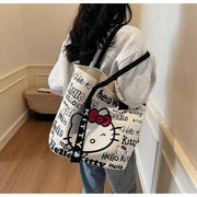 Anime Sanrio Hello Kitty Large Capacity Shoulder Bag Cartoon Kt Cat Handbag Backpack Schoolbag Holiday Christmas Halloween Gifts