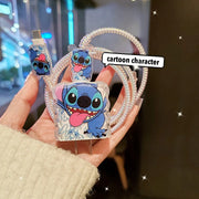 Anime Stitch Charging Data Cable Protector Winder Accessories for Iphone 20W Charger for Iphone 15 14 13 Christmas Gifts
