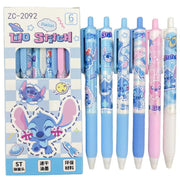 6 Pcs/Set Stitch Limited Edition high quality Gel Pen Cartoon Series Black 0.5mm Student/Office Daily Stationery