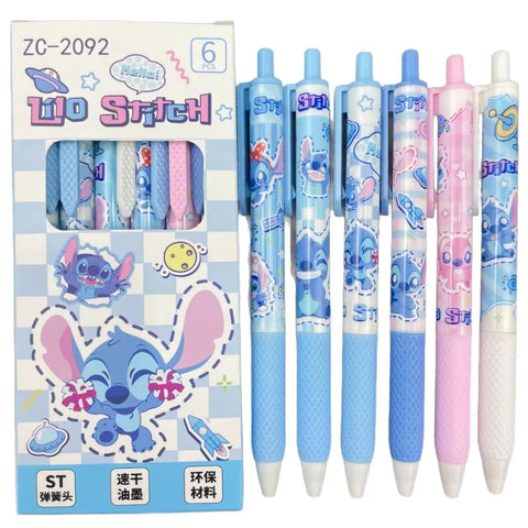 6 Pcs/Set Stitch Limited Edition high quality Gel Pen Cartoon Series Black 0.5mm Student/Office Daily Stationery