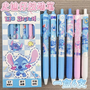 6 Pcs/Set Stitch Limited Edition high quality Gel Pen Cartoon Series Black 0.5mm Student/Office Daily Stationery