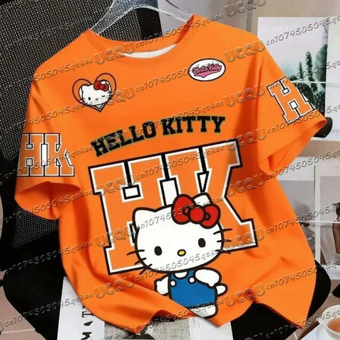 Men's Boys' Casual Sporty Hello Kitty 3D Print Graphic T-Shirt Girl Round Neck Tee Outdoor Sports Adult Women's  T-shirt