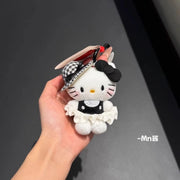 Sanrio Kawaii Hello Kitty Peripheral Pendant Doll Cute Fashion Sunglasses Kt Cat Keychain Backpack Accessories Christmas Gifts