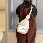 Hello Kitty Sling Chest Bag, Cinnamoroll Kuromi Crossbody Bag, Fashionable Casual Shoulder Bag with Coin Purse for Daily Travel