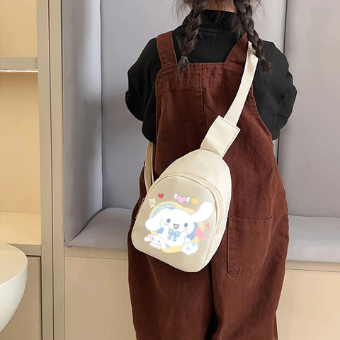 Hello Kitty Sling Chest Bag, Cinnamoroll Kuromi Crossbody Bag, Fashionable Casual Shoulder Bag with Coin Purse for Daily Travel