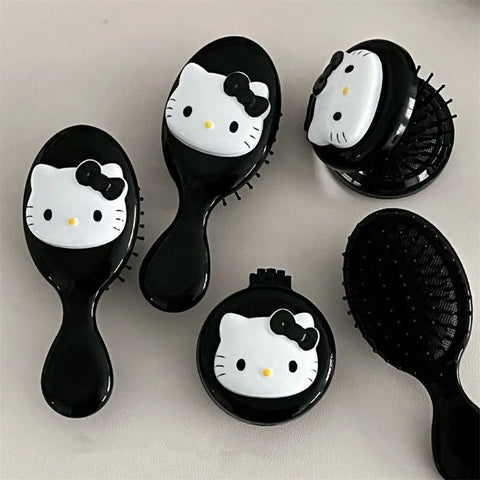 Kawaii Hello Kitty Air Cushion Comb Anime Sanrio Cartoon Kitty Cat Doll Girl Heart Cute Portable Comb Gift For Girl Styling Tool