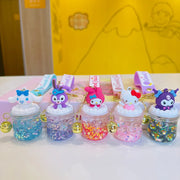 Creative Colour Sanrio Quicksand Bottle Keychain Exquisite Kuromi Kt Cat Cinnamon Roll Doll Key Chain Couple Schoolbag Pendant