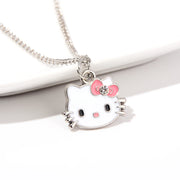 Hello Kitty Pendant Necklaces Fashion Bow Cute Cat Necklace For Women Men Jewelry Accessories Gifts Girl Metal KT Cat Pendant