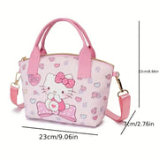 Lovely Sanrio Cinnamoroll Hello Kitty Tote Handbag Stylish Versatile with Adorable Kuromi Mymelody Prints Perfect Shoulder Bag